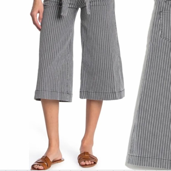 Frame | Stripped Belted Culottes New With Tags NWT Size 25 Wide Leg Style - Picture 3 of 12
